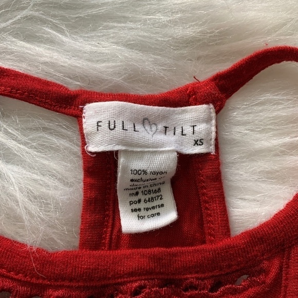 Full Tilt Red Cut Out Tank Top - Picture 3 of 4